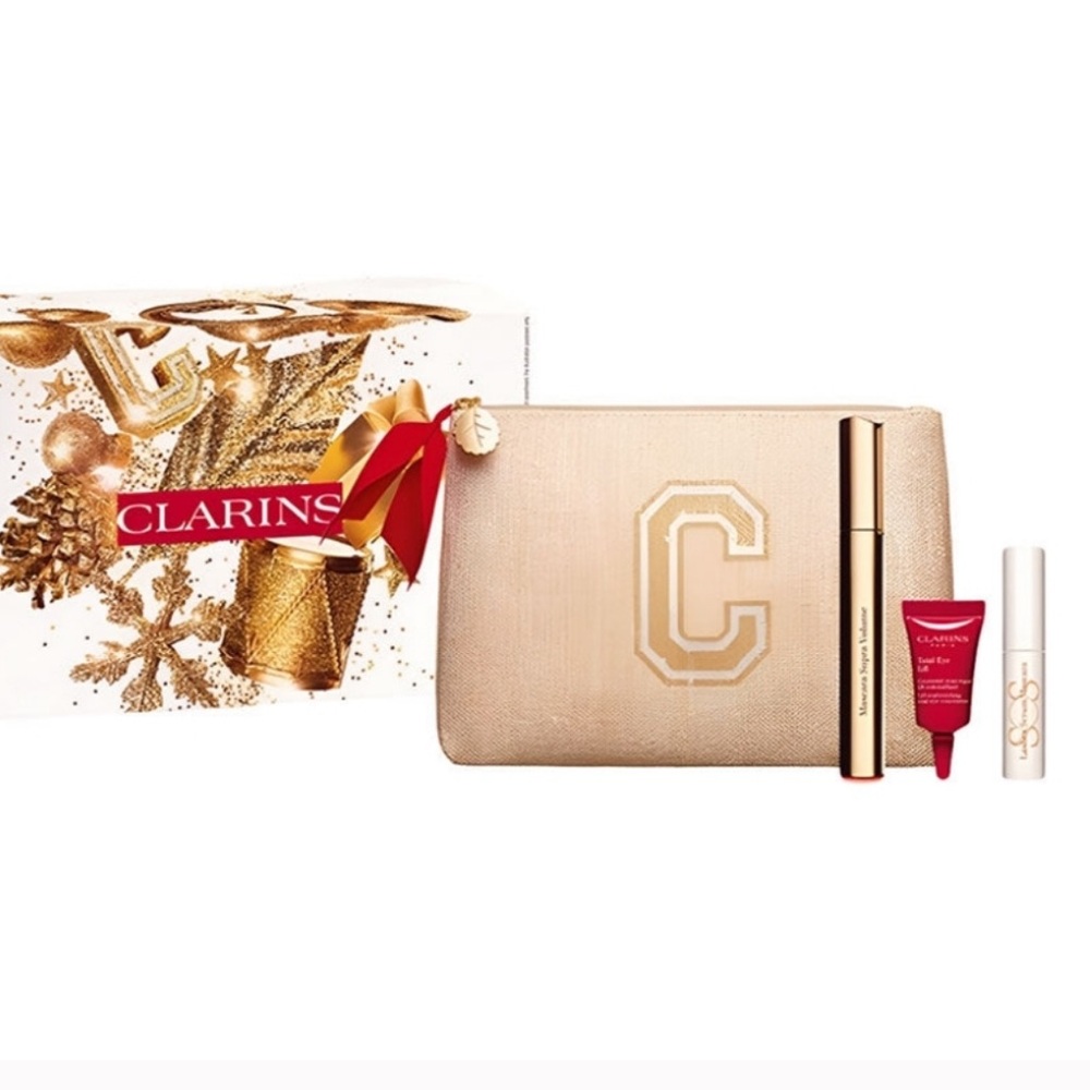 Clarins All About Eyes Holiday Set - Total Eye Lift, Serum Mascara, Supra Volume